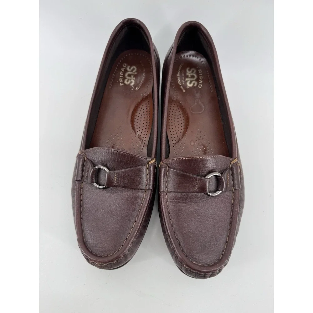 SAS Jewel Loafers Womens US 8.5 Brown Tripad Comfort Moc Toe Slip On Shoes